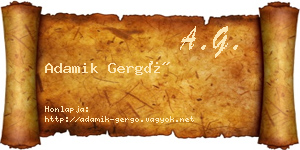 Adamik Gergő névjegykártya