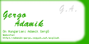 gergo adamik business card