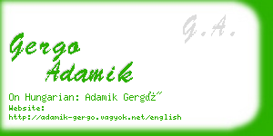 gergo adamik business card